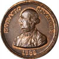 1868 Horatio Seymour. DeWitt-HS 1868-10. Copper. 20.9 mm. Choice Mint State.