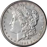 1894-S Morgan Silver Dollar. Genuine--Cleaned (PCGS).