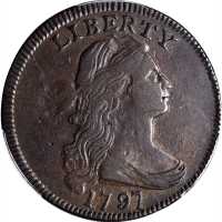 1797 Draped Bust Cent. S-136. Rarity-3-. Reverse of 1797, Stems to Wreath. VF-25 (PCGS).
