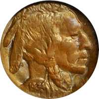 1934 Buffalo Nickel--Struck on a Cent Planchet--MS-62 BN (NGC).