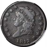 1812 Classic Head Cent. S-288. Rarity-3. Large Date. VF Details--Environmental Damage (PCGS).