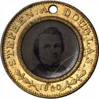 1860 Stephen Douglas. DeWitt-SD 1860-37. Ferrotype. Brass. 24.5 mm. About Uncirculated.