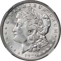 1921-S Morgan Silver Dollar. MS-64 (NGC).