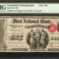 Clearfield, Pennsylvania. $1 Original. Fr. 380. The First NB. Charter #768. PMG Very Fine 30.