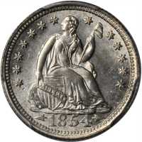 1854 Liberty Seated Half Dime. Arrows. MS-65 (PCGS). CAC.