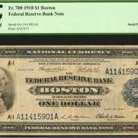 Lot of (4) 1918 $1 Federal Reserve Bank Notes. PCGS Graded.