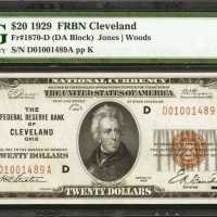 Fr. 1870-D. 1929 $20 Federal Reserve Bank Note. Cleveland. PMG Gem Uncirculated 65 EPQ.