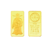 香港恒生银行足金五钱，重量18.7145克，成色99.99%