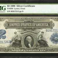 Fr. 250. 1899 $2 Silver Certificate. PMG Choice Uncirculated 64 EPQ.