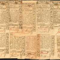 Colonial Currency. Collection of (10) Rhode Island Notes with Notable Signers. Very Fine to About Un