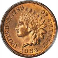 1883 Indian Cent. MS-64 RD (PCGS).