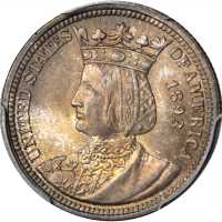 1893 Isabella Quarter. MS-66 (PCGS).