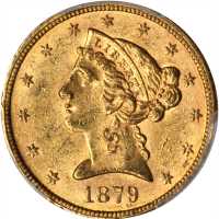 1879 Liberty Head Half Eagle. MS-61 (PCGS).