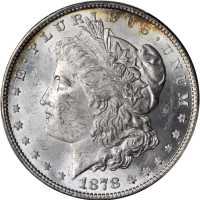 1878 Morgan Silver Dollar. 8 Tailfeathers. VAM-14.4. Hot 50 Variety. Concave Reverse. MS-62 (PCGS).