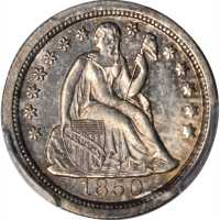 1850-O Liberty Seated Dime. Fortin-101. Rarity-4. Large O. MS-62 (PCGS). CAC.