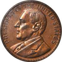 1920 Manila Mint Opening (Wilson Dollar). Copper. 38 mm. HK-450. Rarity-4. AU-55 RB (NGC).