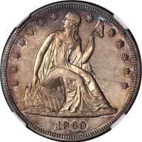 1860 Liberty Seated Silver Dollar. Proof-62 (NGC).