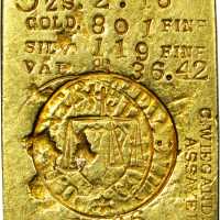 Nevada--Gold Hill, Virginia City. 1866 Conrad Wiegand, Assayer Gold & Silver Assay Ingot. 35.5 x 28.
