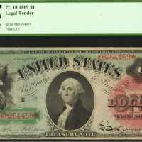 Fr. 18. 1869 $1 Legal Tender Note. PCGS Very Fine 30.