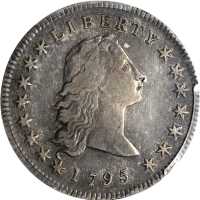 1795 Flowing Hair Silver Dollar. BB-21, B-1. Rarity-2. Two Leaves. VF-30 (PCGS). Gold Shield Holder.