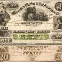 Lot of (3) Obsolete Banknote Remainders from Wisconsin. Extremely Fine to Choice Uncirculated.