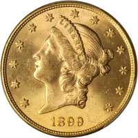 1899-S Liberty Head Double Eagle. MS-64+ (PCGS). CAC.