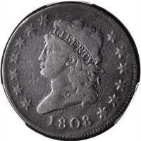 1808 Classic Head Cent. S-278. Rarity-3. Fine Details--Environmental Damage (PCGS).