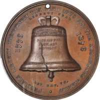 1876 U.S. Centennial Exposition. Liberty Bell-Independence Hall Dollar. Copper. 38 mm. HK-25. Rarity