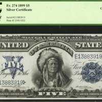 Fr. 274. 1899 $5 Silver Certificate. PCGS Choice About New 55.