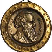 1872 Horace Greeley. DeWitt-HG 1872-29. Gilt brass shells. 24.4 mm, without the integral loop. Choic