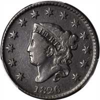 1826 Matron Head Cent. N-7. Rarity-1. VF-30 (PCGS).