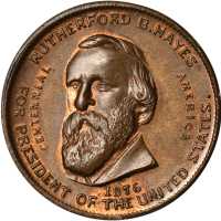 1876 Rutherford B. Hayes. DeWitt-RBH 1876-2. Copper. 31.3 mm. Choice Mint State.