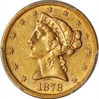 1878-S Liberty Head Half Eagle. AU-55 (PCGS).