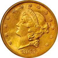 1865-S Liberty Head Double Eagle. MS-63 (NGC).