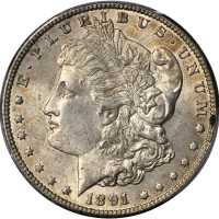 1891-CC Morgan Silver Dollar. MS-62 (PCGS).