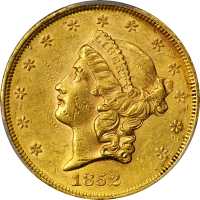 1852 Liberty Head Double Eagle. AU-55 (PCGS).