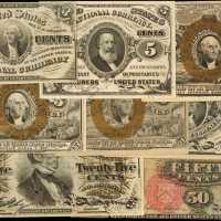 Lot of (8) Mixed Fractional Currency. Fine to Uncirculated.