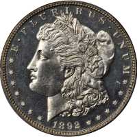 1892 Morgan Silver Dollar. Proof-62 (PCGS).