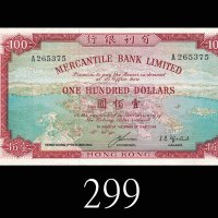 1965年有利银行一佰圆。八成新1965 Mercantile Bank Limited $100 (Ma M17), s/n A265375. EF
