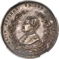 1864 George McClellan. DeWitt-GMcC 1864-7. Silver. 34 mm. MS-64 (NGC).