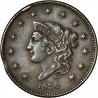 Lot of (4) 1836 Modified Matron Head Cents.