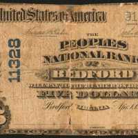 Bedford, Virginia. $5 1902 Plain Back. Fr. 606. The Peoples NB. Charter #11328. Good