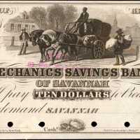Savanna, Georgia. Mechanics Savings Bank of Savannah. ND (18xx). $10. About Uncirculated. Proof.
