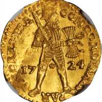 荷兰。乌得勒支。 1724年达克特金币。