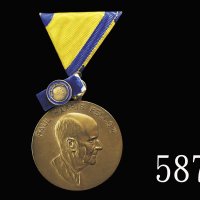 国际扶轮社创办人保罗‧夏里斯纪念铜章，原盒。未使用Rotary International, Paul Harris Fellow Commemorative Bronze Medal, orig c
