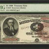 Fr. 347. 1890 $1 Treasury Note. PMG Gem Uncirculated 66 EPQ.