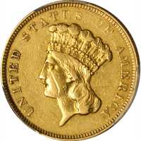 1854-O Three-Dollar Gold Piece. EF Details--Damage (PCGS).