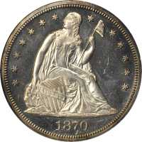1870 Liberty Seated Silver Dollar. Proof-62 (NGC).