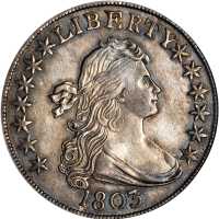 1803 Draped Bust Half Dollar. O-101, T-1. Rarity-3. Large 3. AU-58 (NGC).