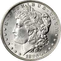 1880-O Morgan Silver Dollar. MS-64+ (PCGS). CAC. Gold Shield Holder.